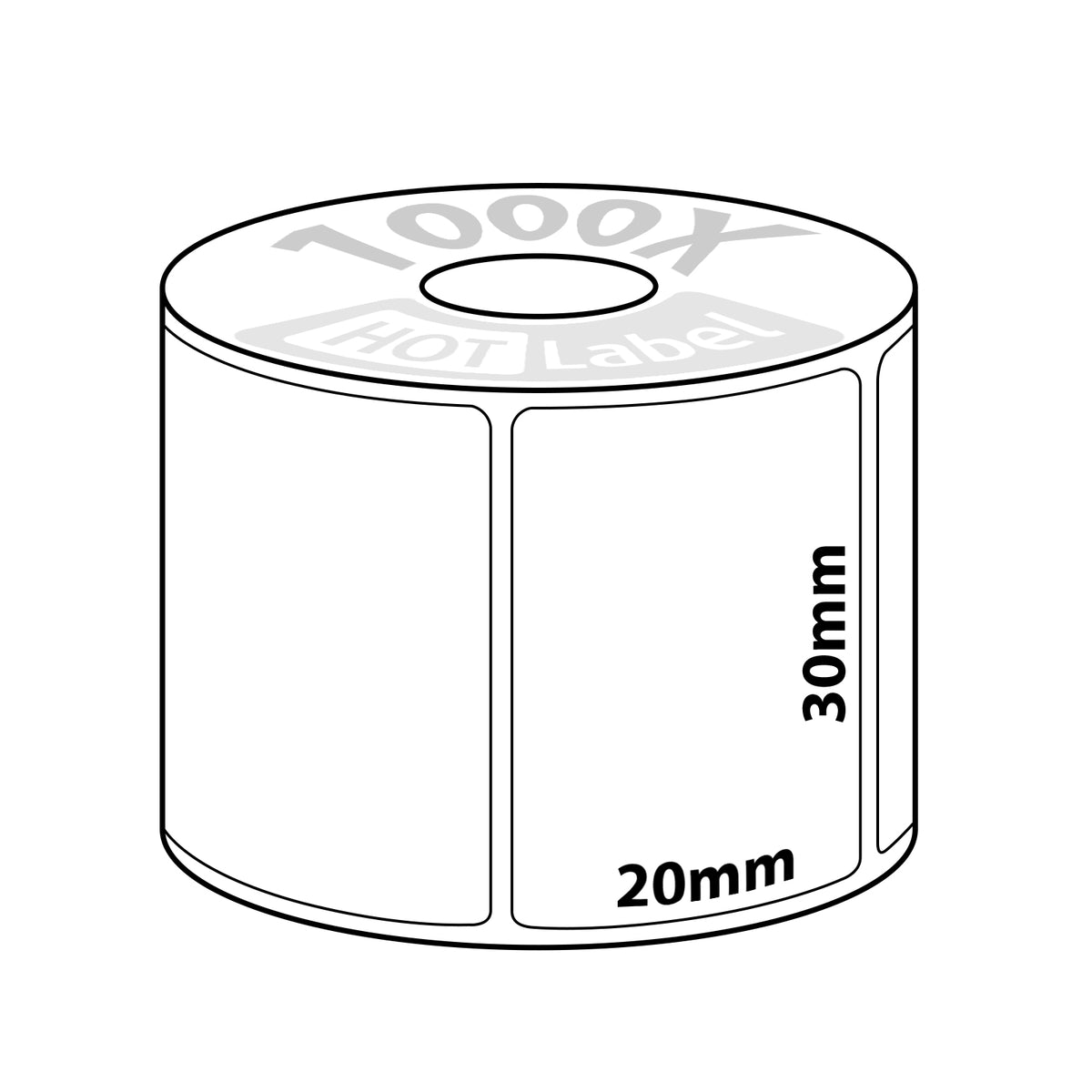 20mm*30mm*1000 thermal label HotLabel