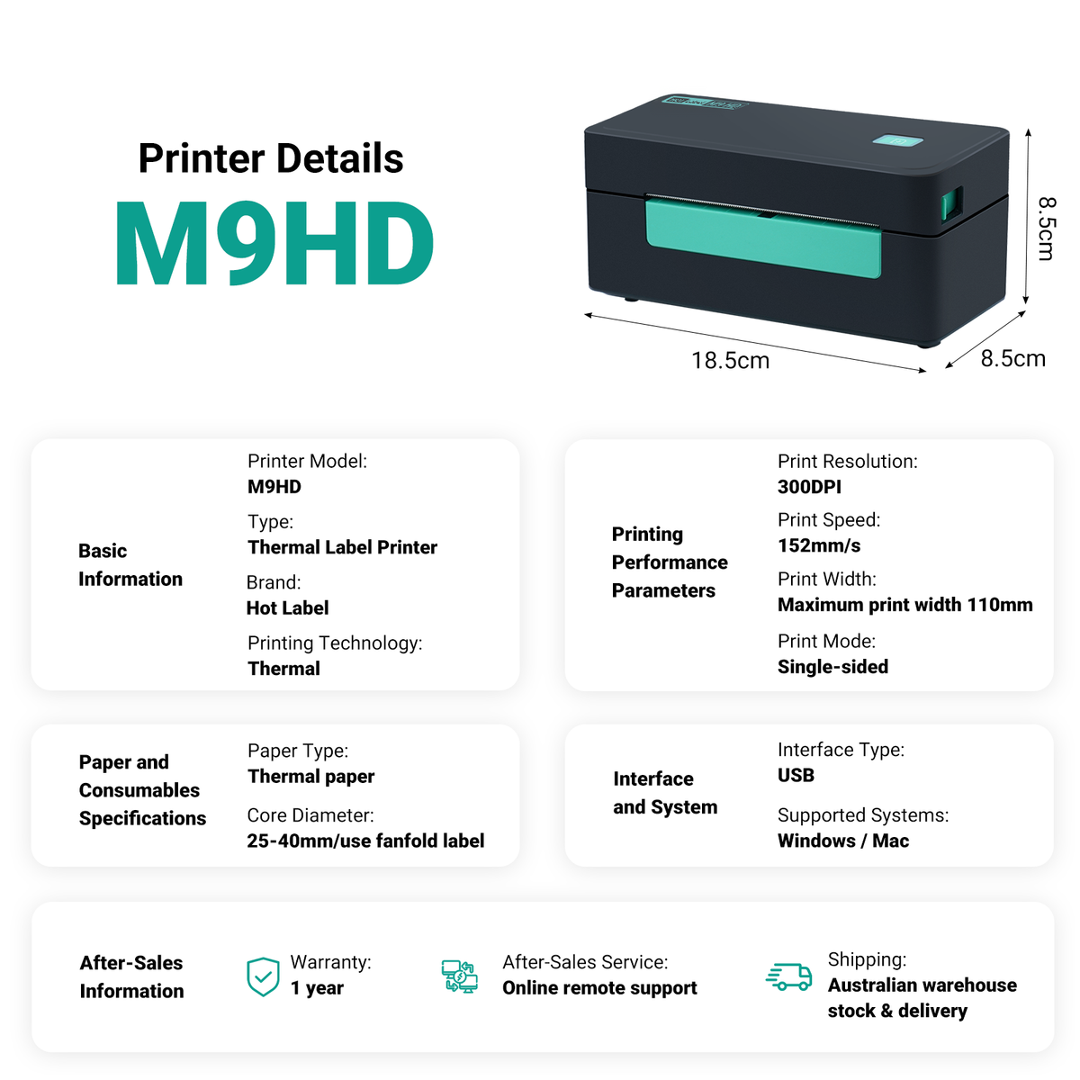 M9HD Thermal Label Printer| Hotlable Australia| Direct Print – HotLabel