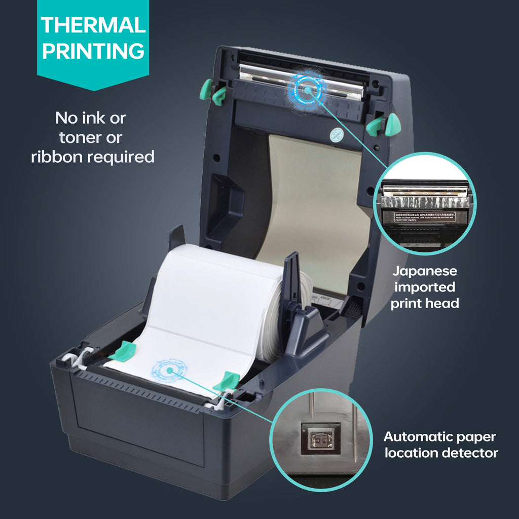 HotLabel Imprimante d'étiquettes thermiques S8 – avec 100 étiquettes  d'expédition 4 × 6 – Machine à fabriquer des autocollants de codes-barres